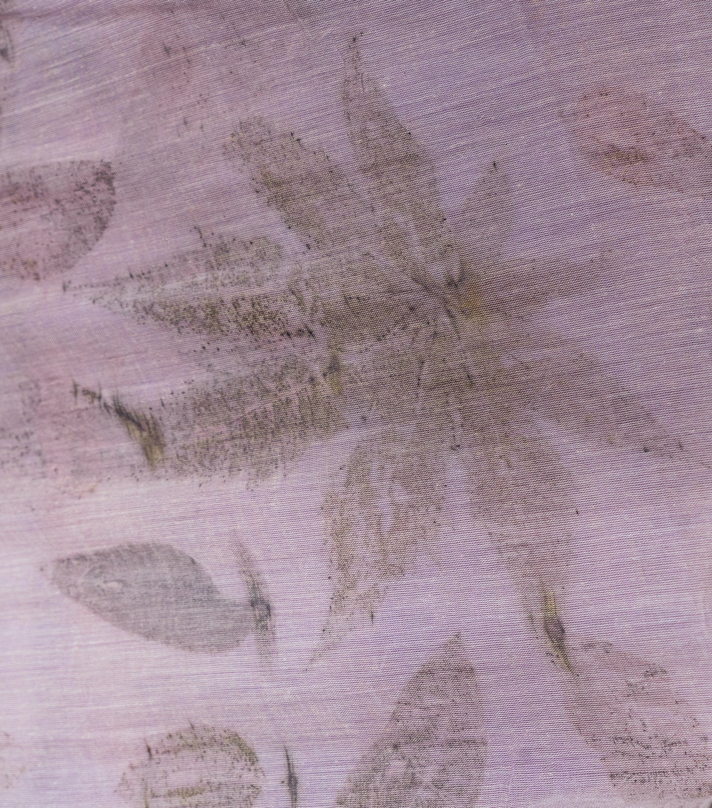 Castor Oil Leaves All Over Soft Lilac Saree(Hand Dyed With Jamun Extract)