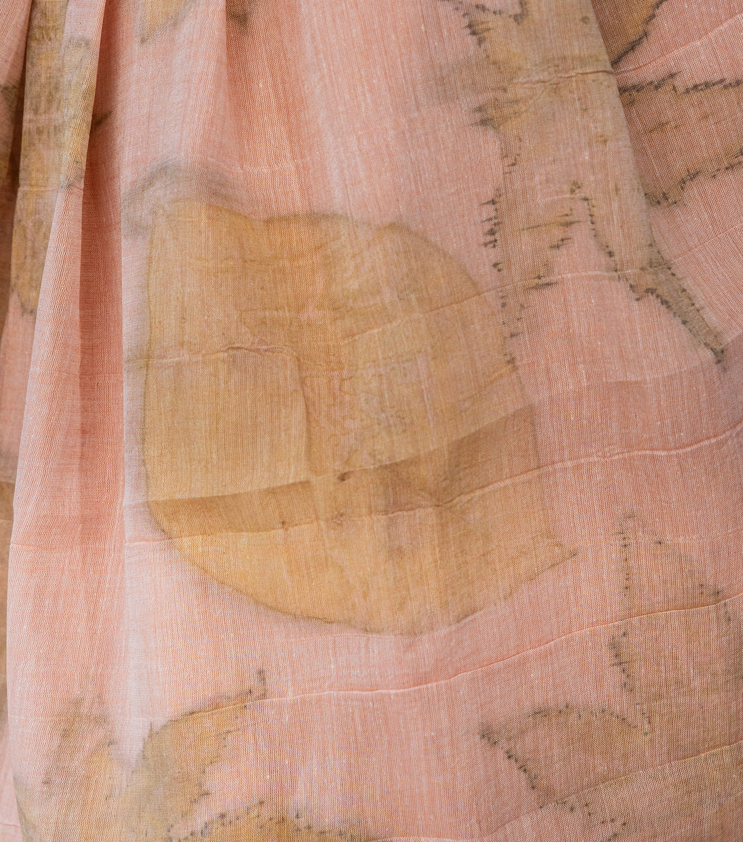 Castor & Teak Leaves Pallu with Boarder Soft Flamingo Pink Cotton Saree (Hand Dyed With Manjeestha Roots)