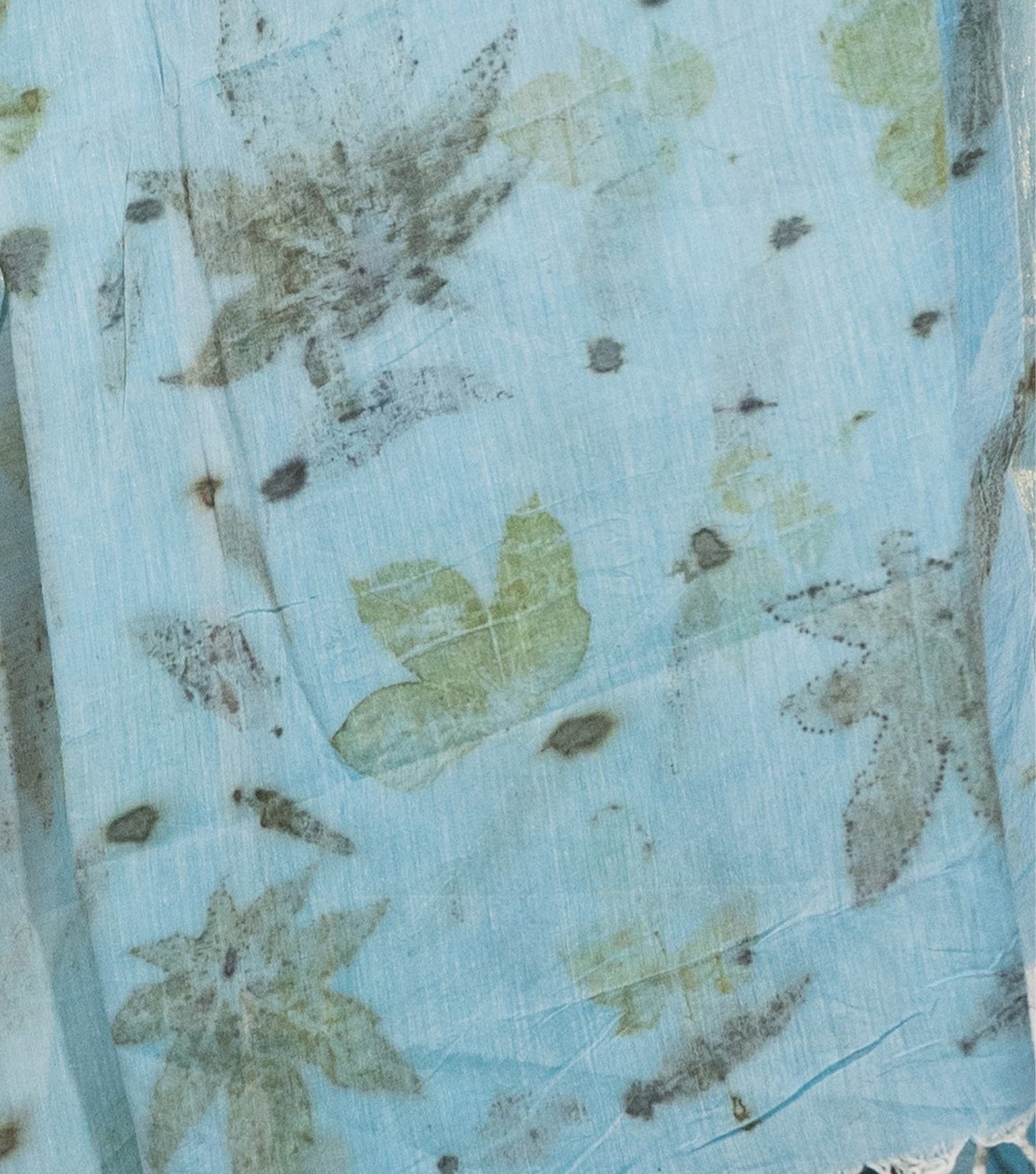 Mix Leaves All Over indigo Blue Cotton Saree (Hand Dyed With Liquid Extracts Of Indigo Leaves)