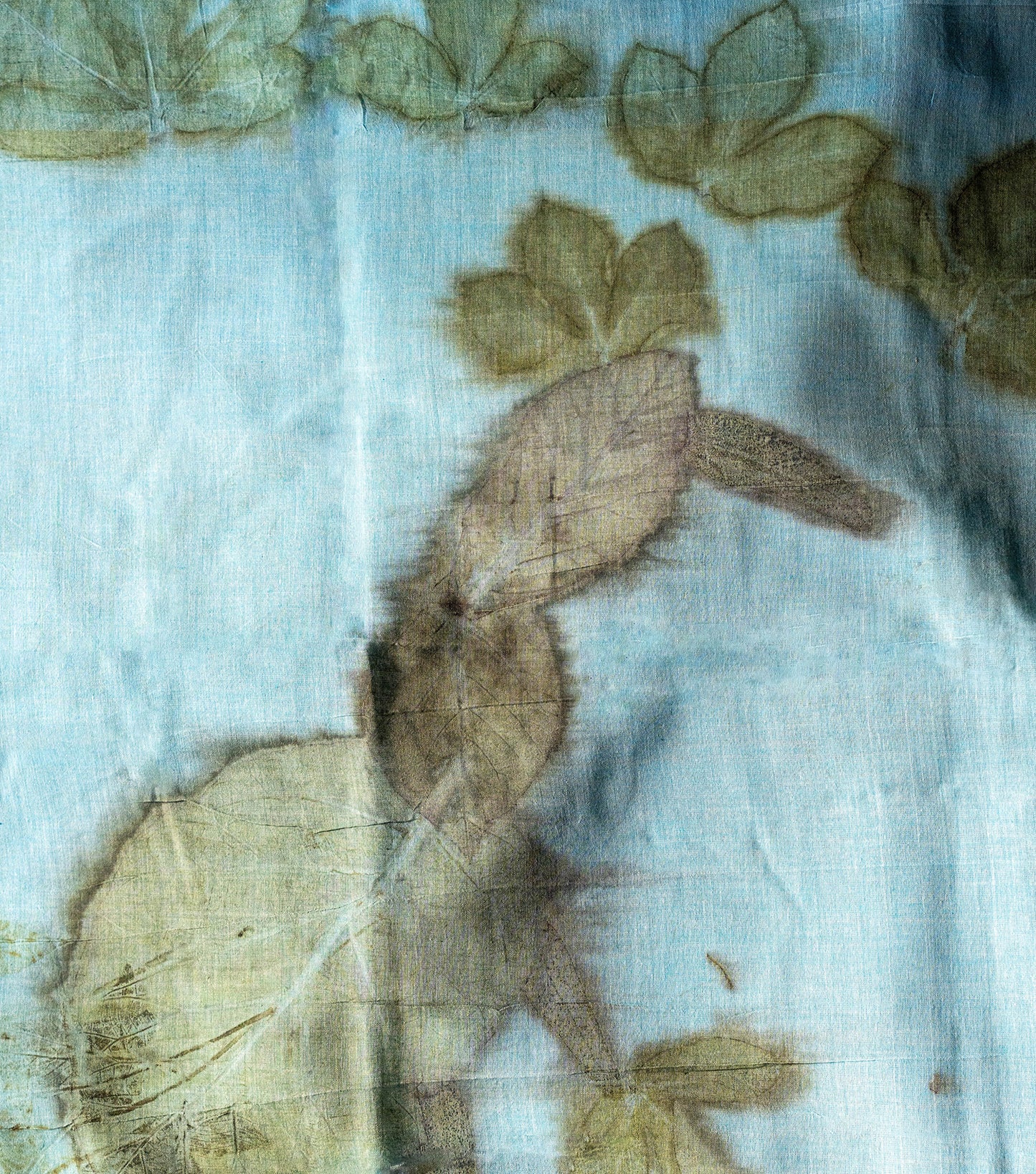 Morni (Peacock) Design Pallu with mix leaves indigo Blue Cotton Saree (Hand Dyed With Liquid Extracts Of Indigo Leaves)