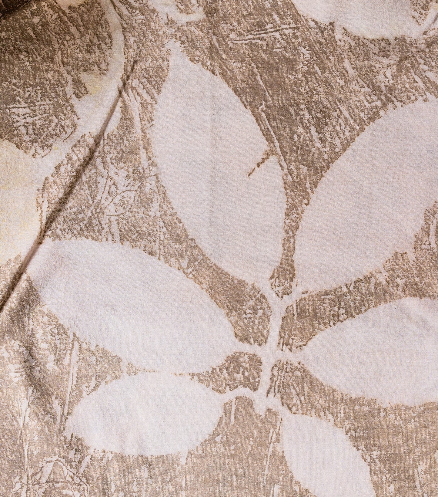 Mix Leaves All Over Light Mocha Brown Cotton Saree (Hand Dyed With Coffee & Chikori Powder)