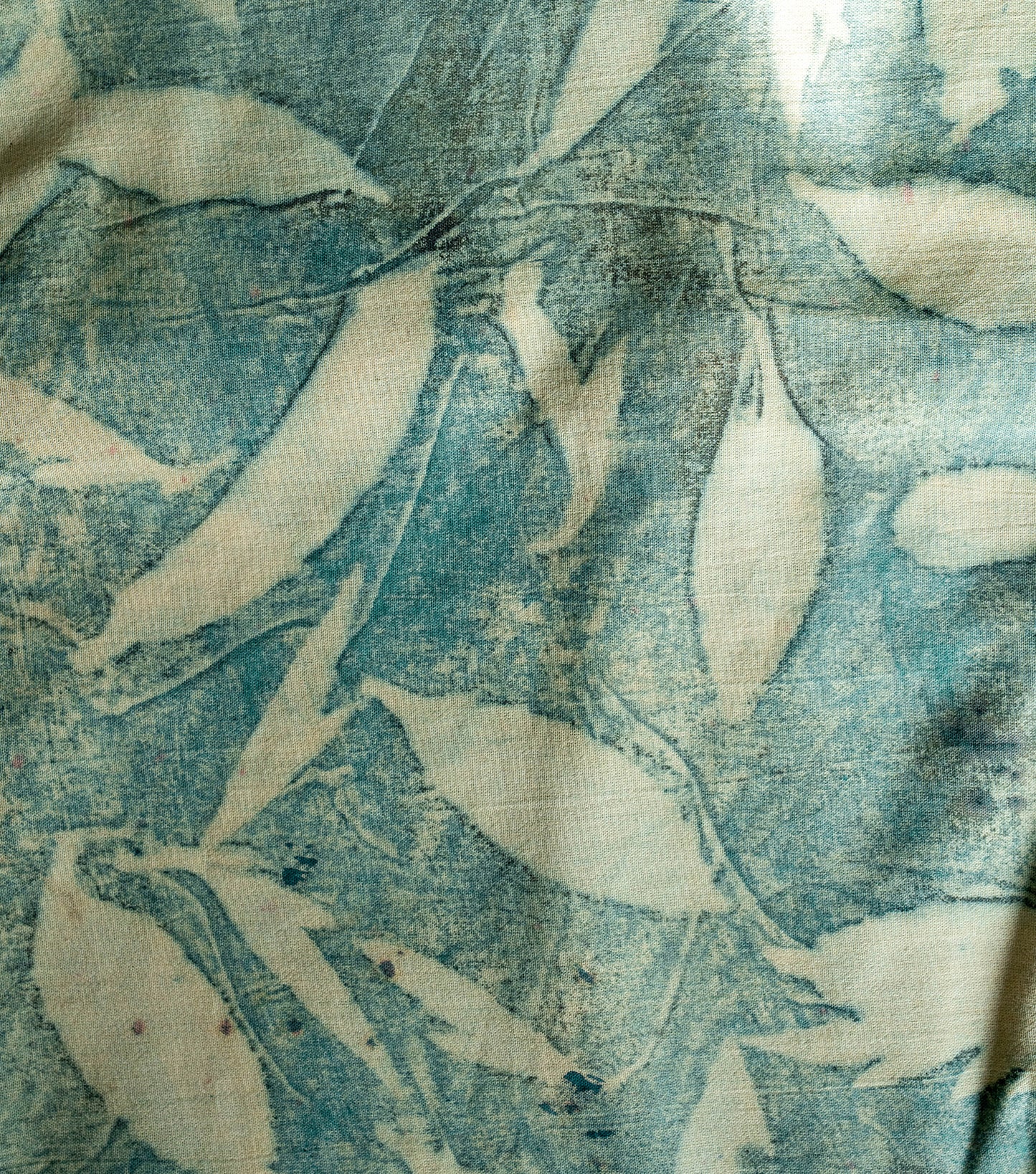 Eucalyptus Leaves All Over Light Olive Green Cotton Saree (Hand Dyed With Pomegranate Skin)