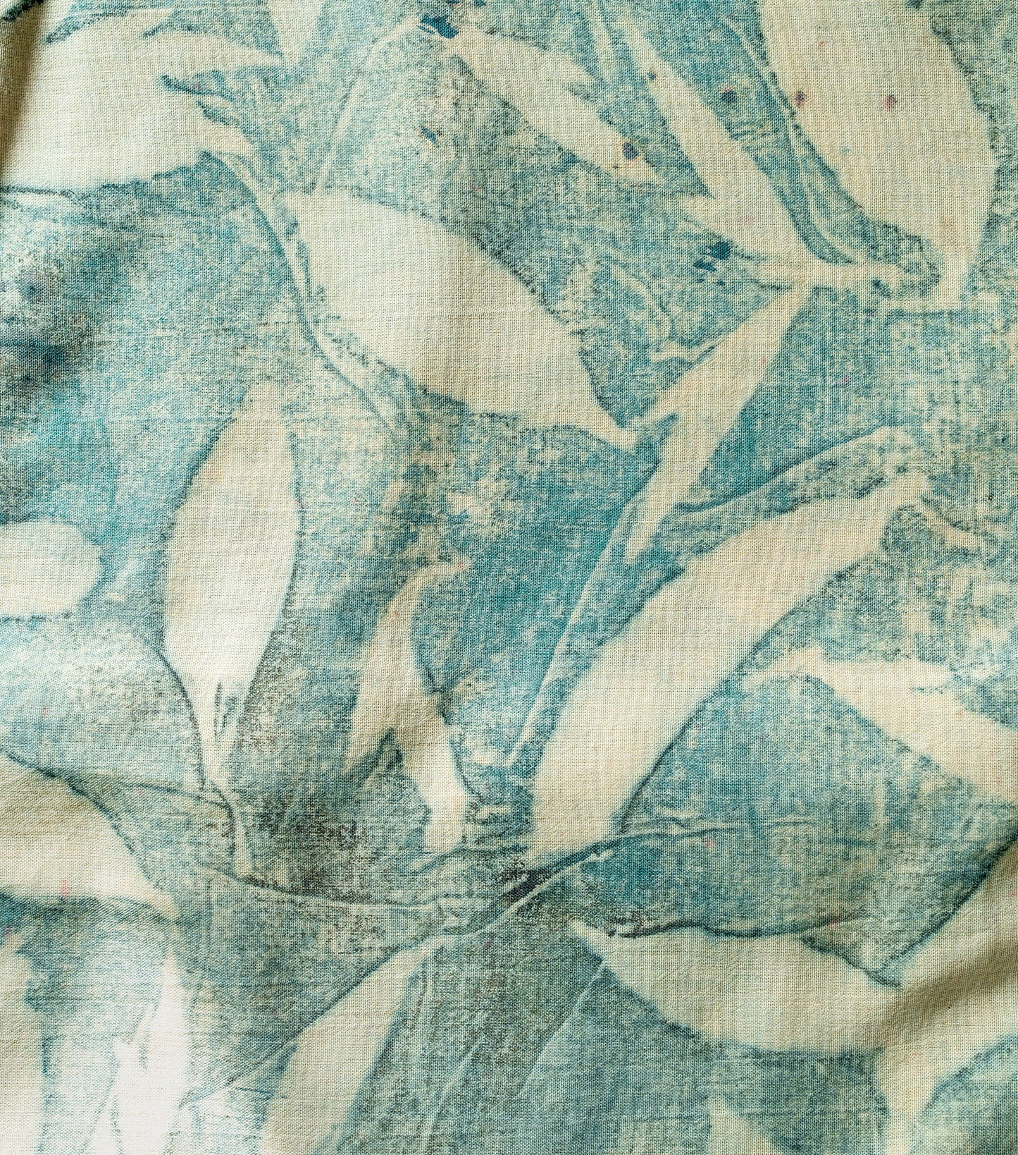 Eucalyptus Leaves All Over Light Olive Green Cotton Saree (Hand Dyed With Pomegranate Skin)
