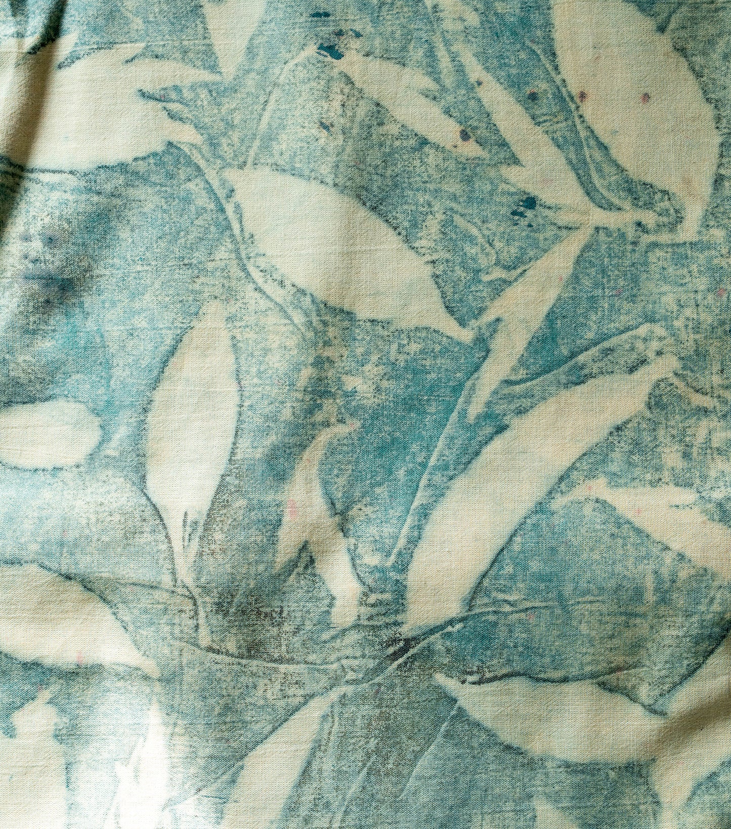 Eucalyptus Leaves All Over Light Olive Green Cotton Saree (Hand Dyed With Pomegranate Skin)