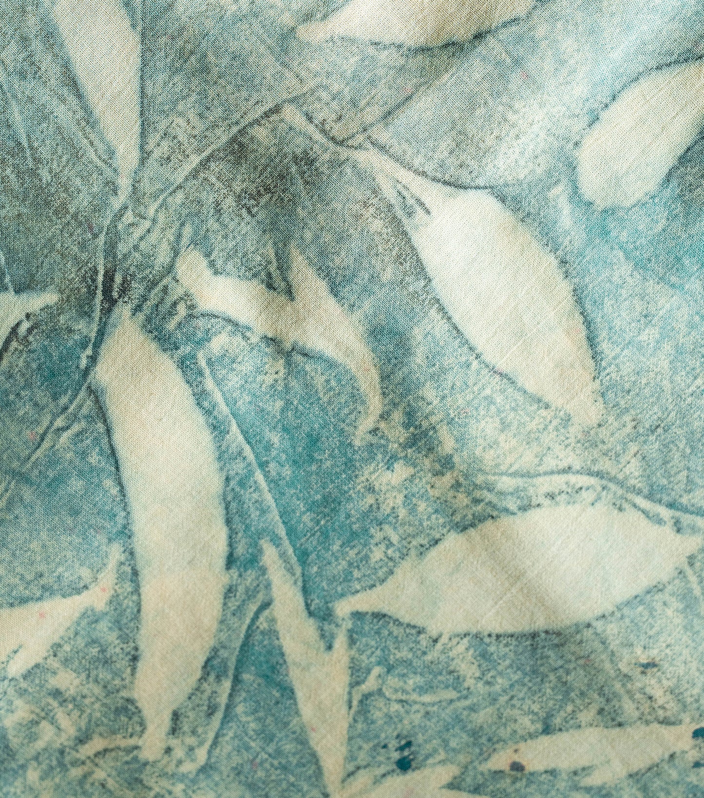 Eucalyptus Leaves All Over Light Olive Green Cotton Saree (Hand Dyed With Pomegranate Skin)