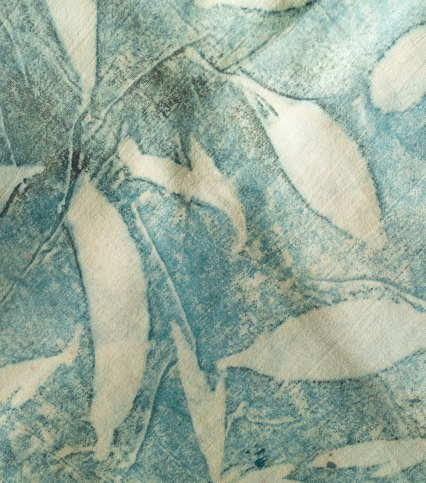 Eucalyptus Leaves All Over Light Olive Green Cotton Saree (Hand Dyed With Pomegranate Skin)