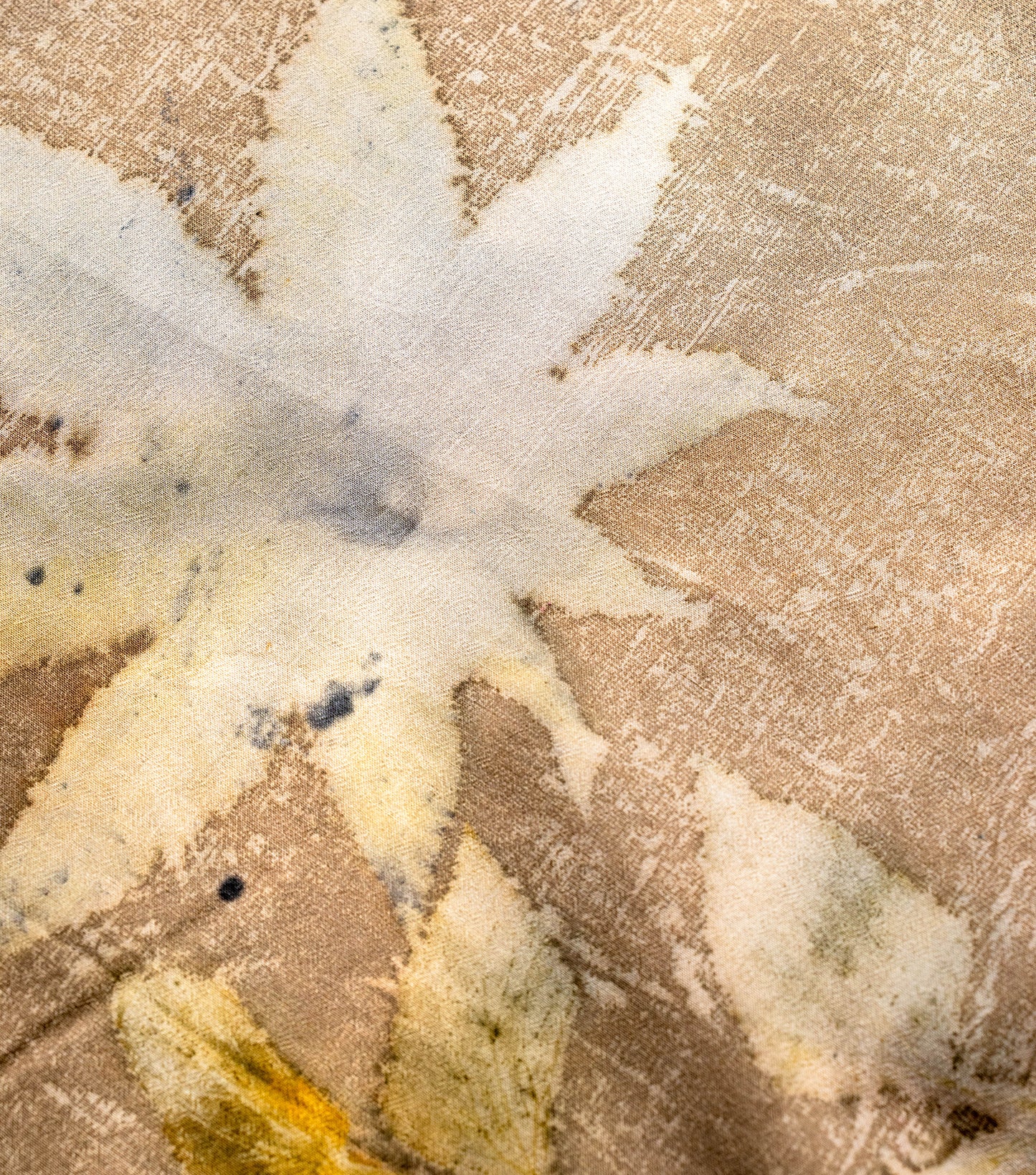 Mix Leaves All Over Coffee Brown Cotton Saree (Hand Dyed With Coffee & Chikori Powder)