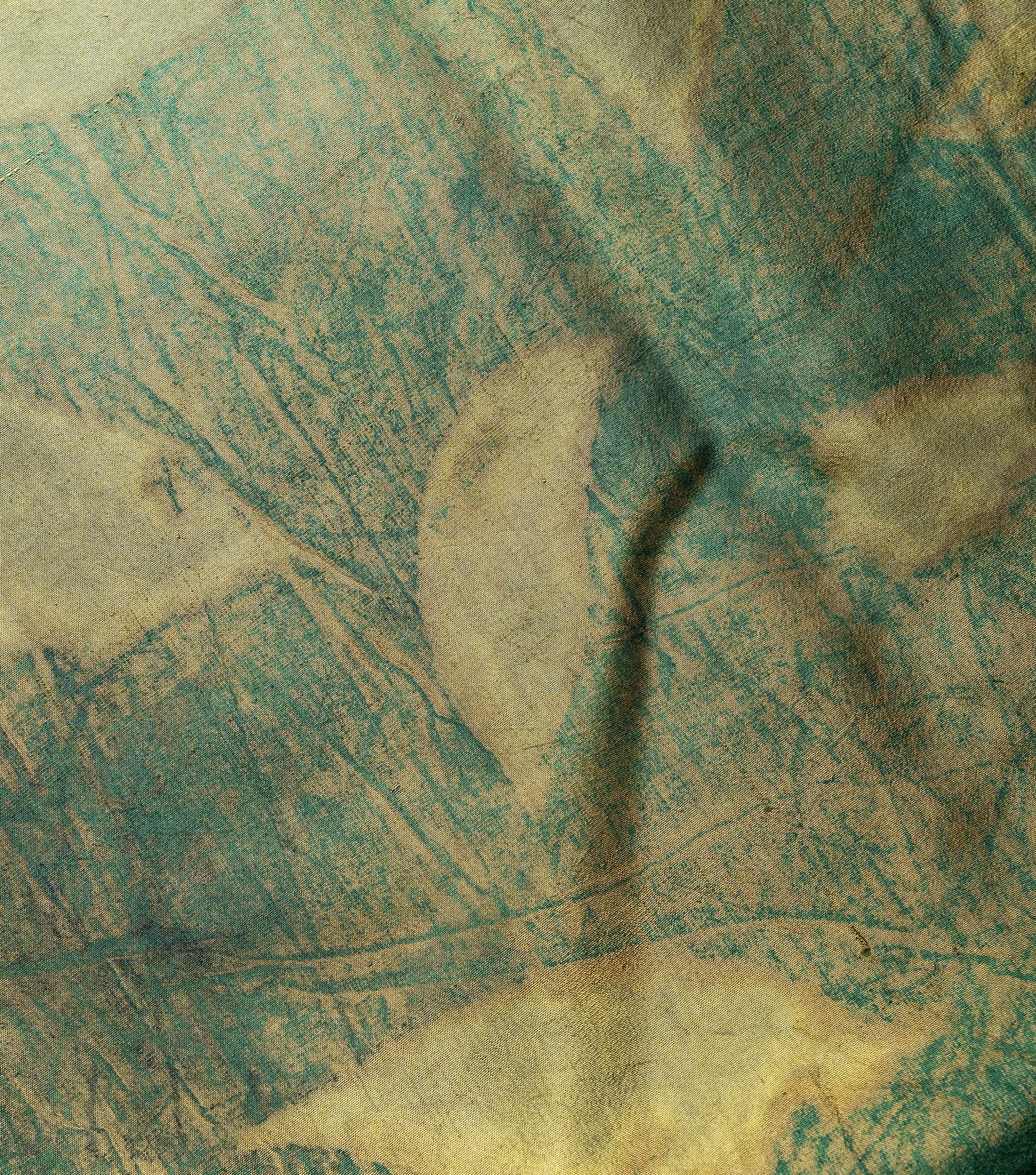 Eucalyptus leaves All Over Dark Olive Green Mulberry Silk Saree (Hand Dyed With Olives, Pomegranate Skin & Turmeric)