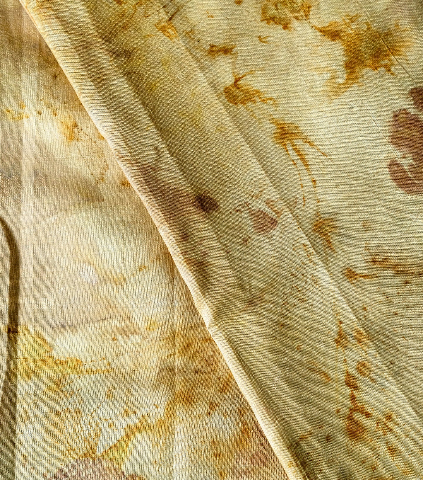 Mix leaves All Over Champagne Beige Mulberry Silk Saree (Hand Dyed With Harde)